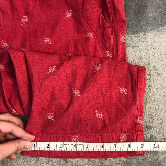 Liz Claiborne Audra Women's 12 Straight Leg Below The Knee Red Cropped Pants - Picture 16 of 17